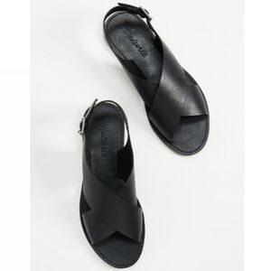 MADEWELL Reka Crisscross Outstock Black Leather Sandals